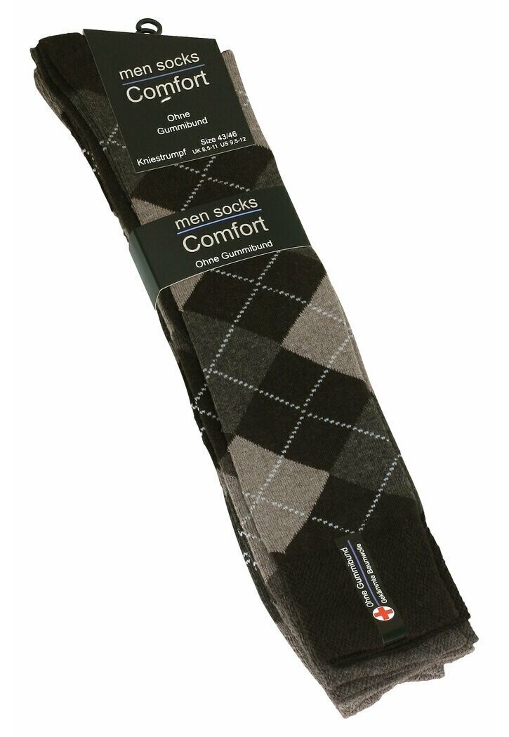 

Носки выше колена COMFORT 3 PAAR MIT KAROS Cotton Prime, коричневый