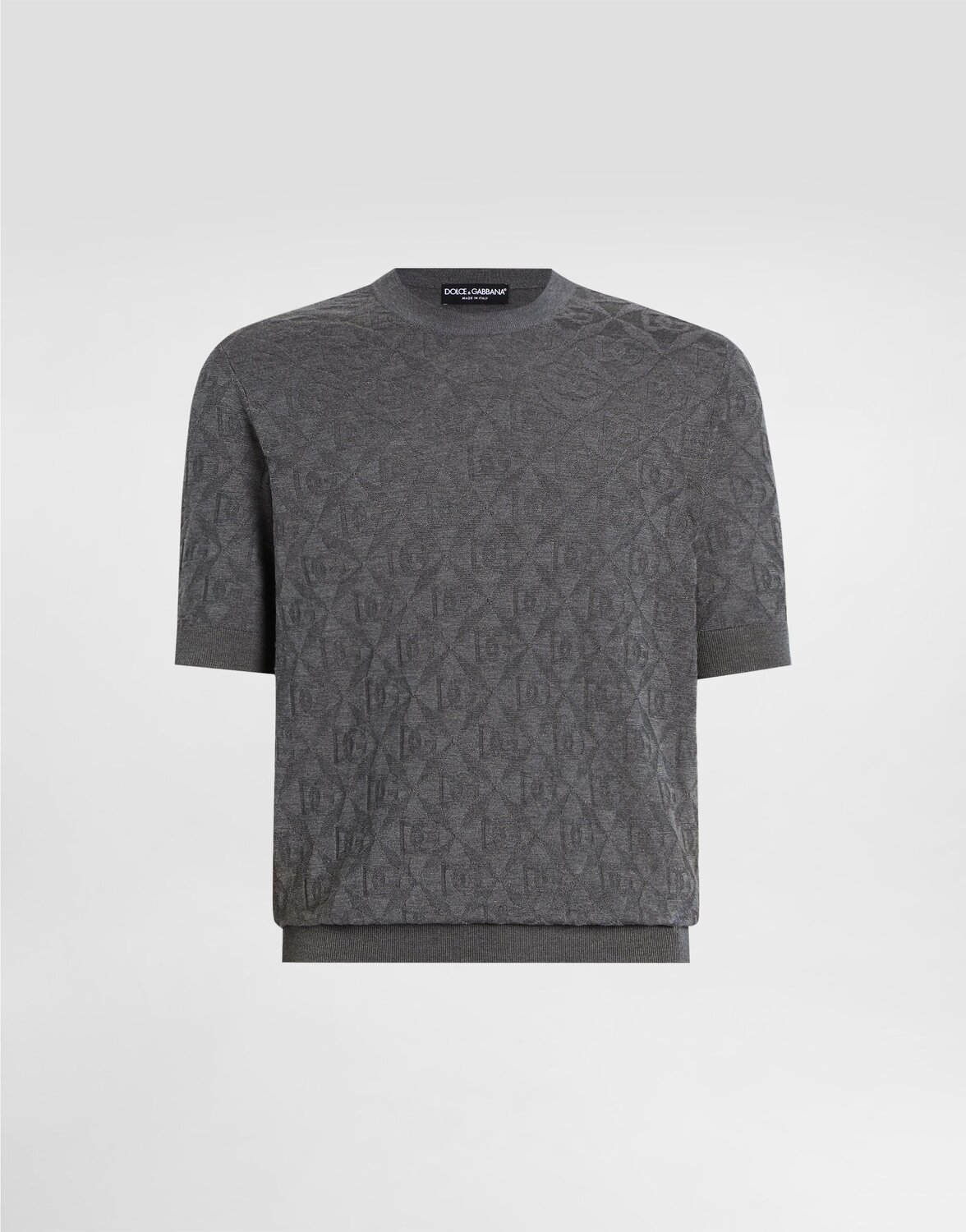 

Шелковый пуловер с круглым вырезом Dolce & Gabbana, серый