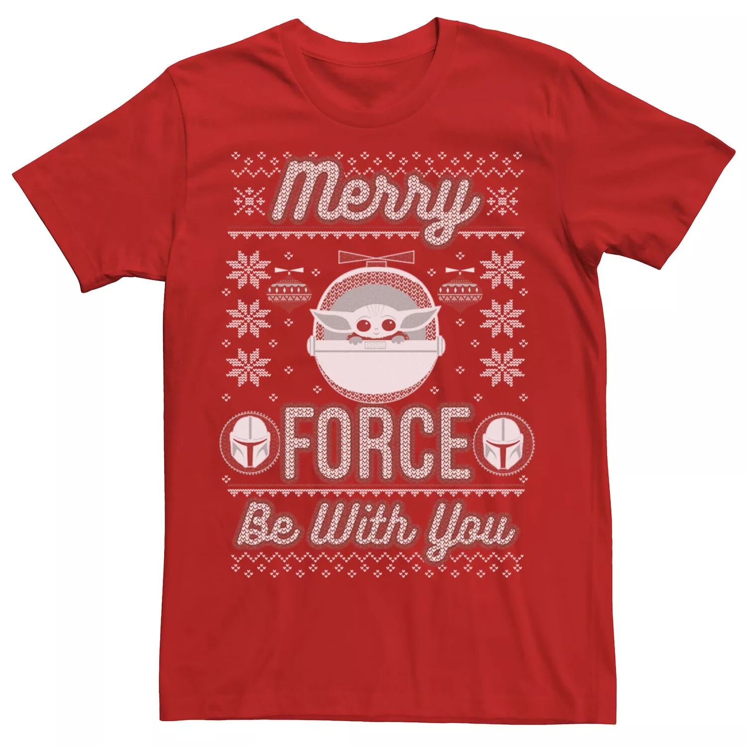 

Мужская футболка Star Wars The Mandalorian Christmas Merry Force Be With You Licensed Character