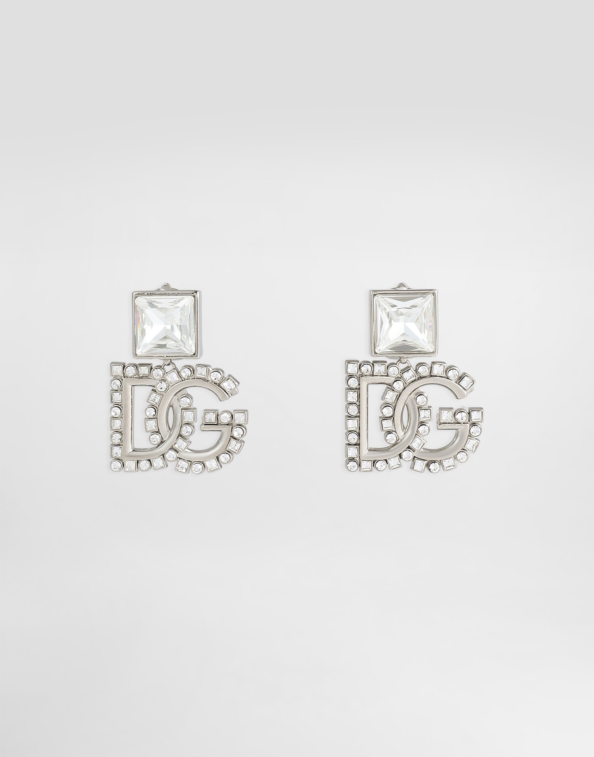 

Серьги с кристаллами и логотипом dg Dolce & Gabbana, серебряный