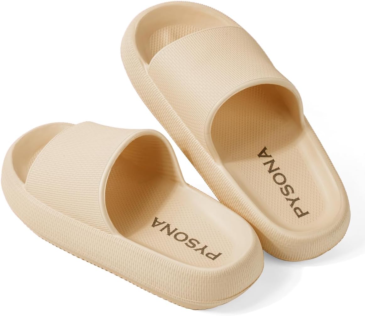 

Тапочки Cloud Slides для женщин и мужчин - мягкие, удобные, расслабляющие тапочки Cloud Slides, толстая подошва, нескользящая поверхность, легко чистятся, подходят для душа, плавания, пляжа, дома и на улице Pysona, хаки