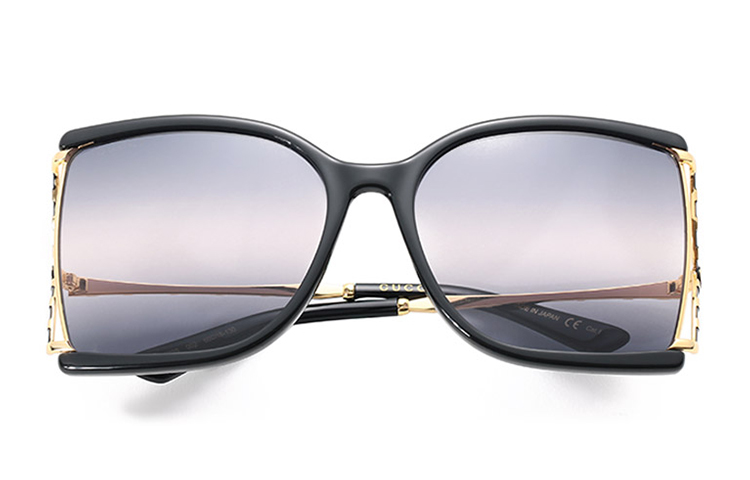 GUCCI Женские солнцезащитные очки черные золотые, Black Gold — фото 4