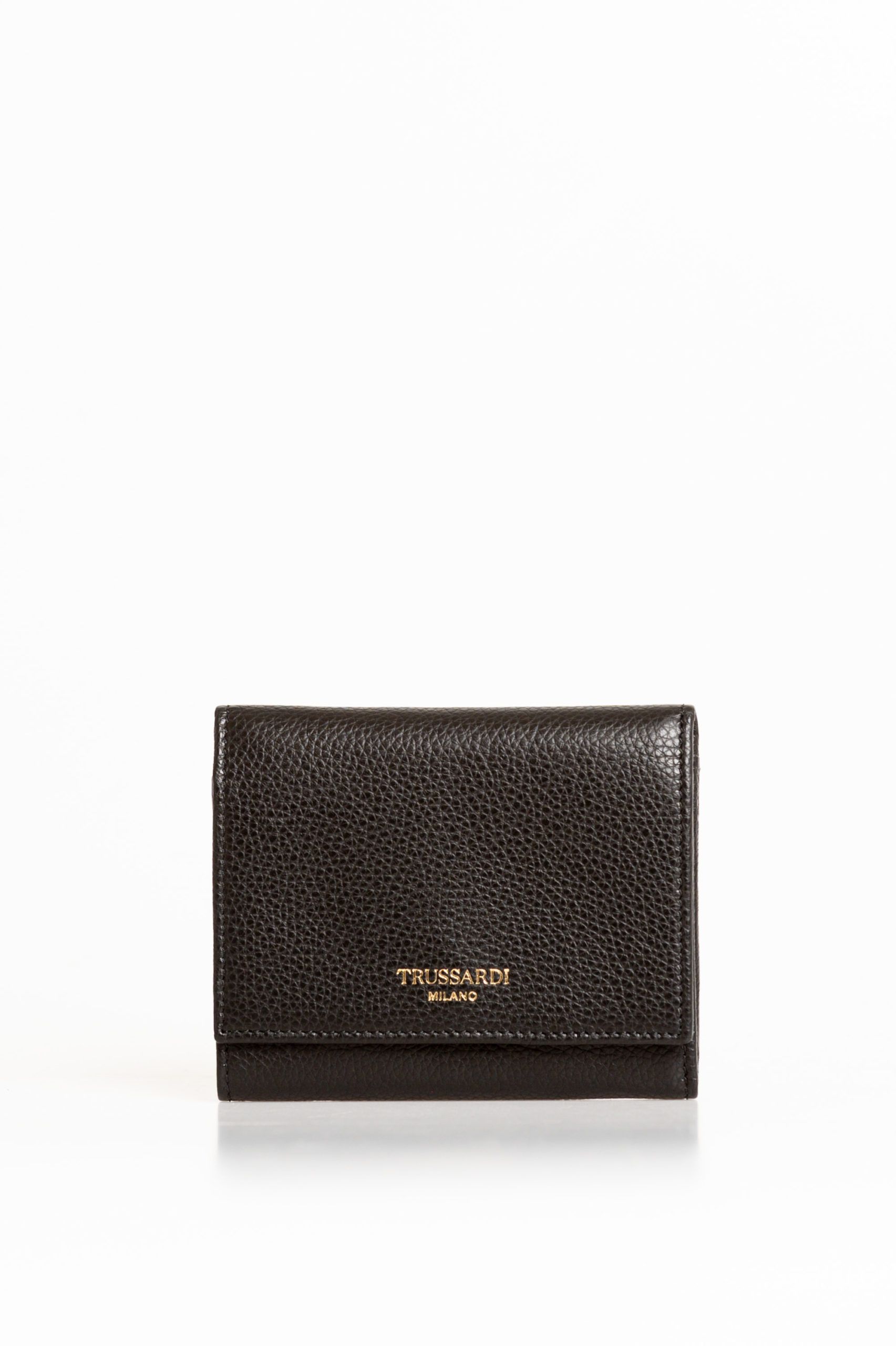 

Черный кожаный женский кошелек Trussardi