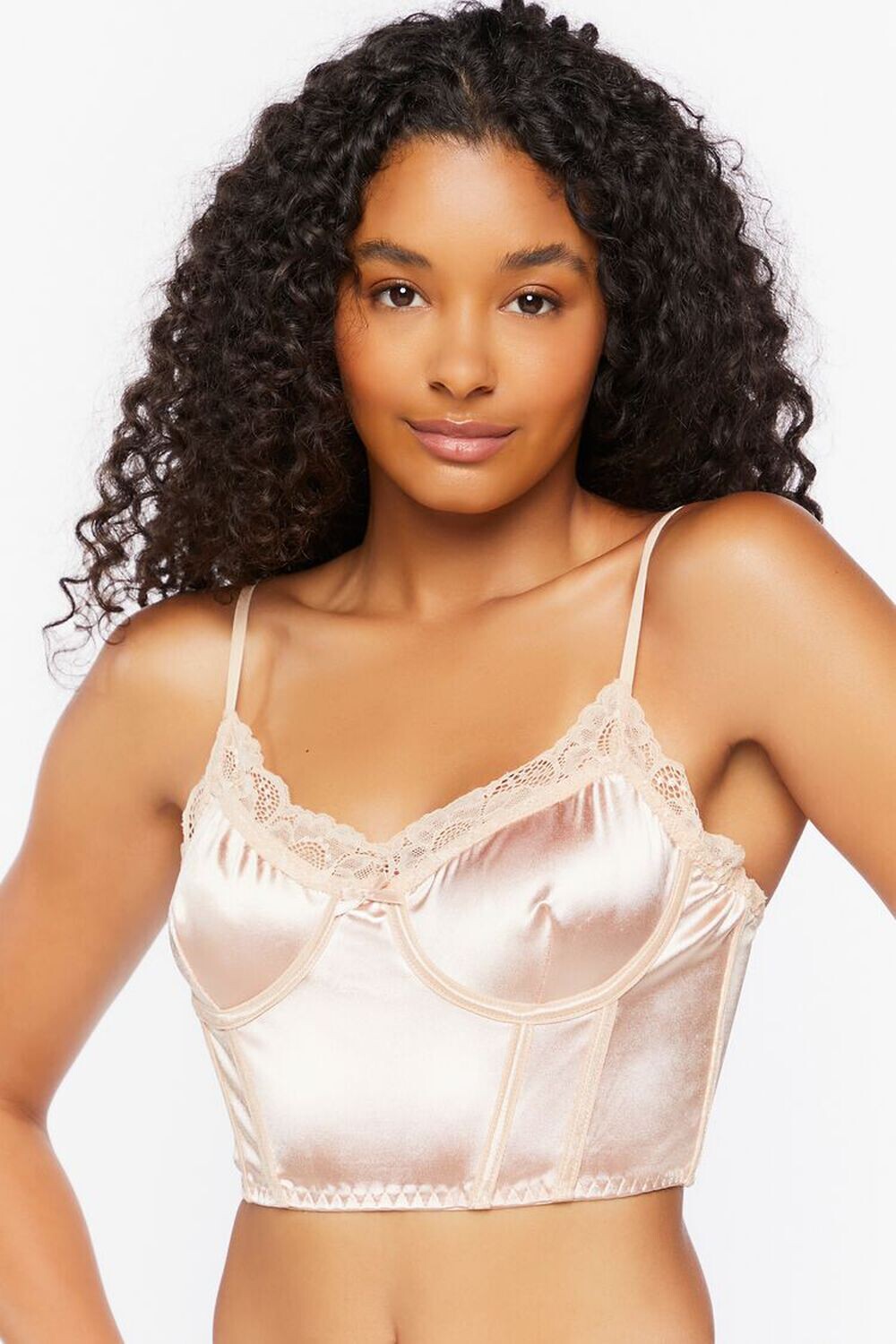 

Атласный корсет-бралетт Forever 21, розовый
