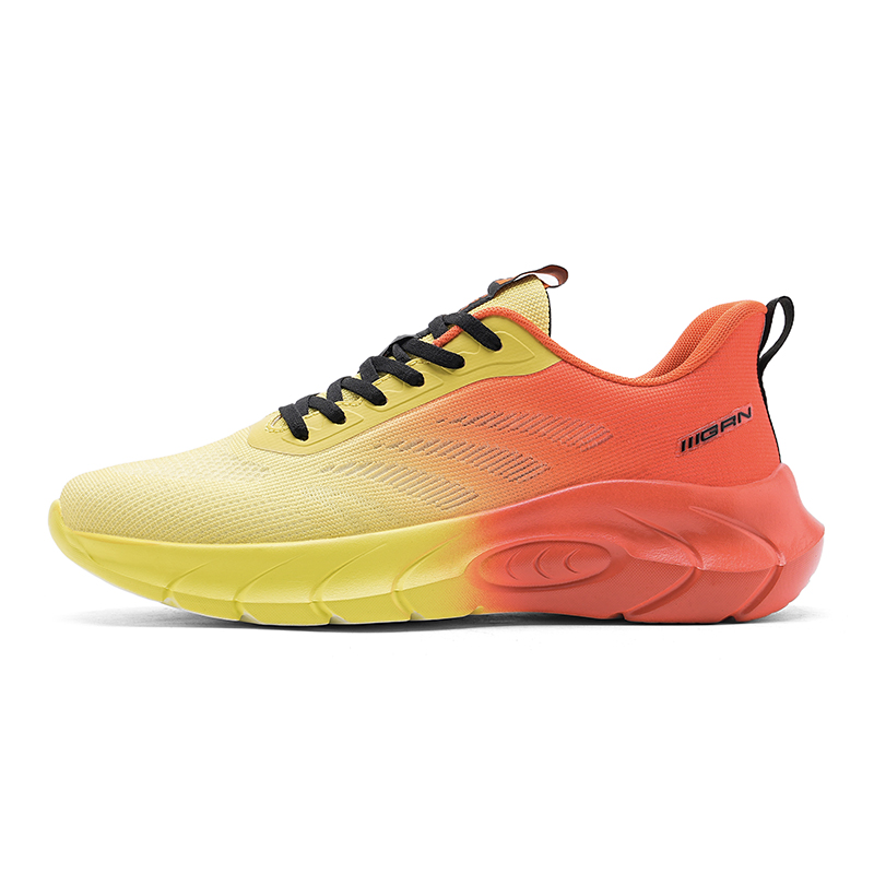 

Кроссовки для марафона K Bird с амортизацией, водонепроницаемые и дышащие, низкие, повседневные, мужские K-bird, Black/Bright Yellow/Orange