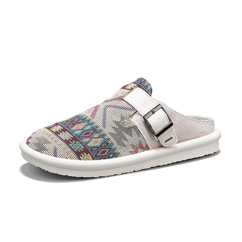 

King Jinmai Мужские противоскользящие домашние тапочки с закрытым носком серые, цвет Gray