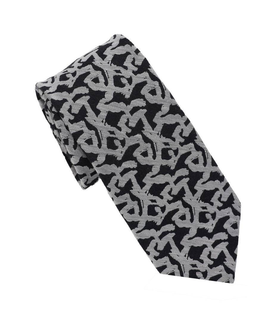 

Мужской галстук с абстрактным жаккардовым узором KARL LAGERFELD PARIS, Black White AKET