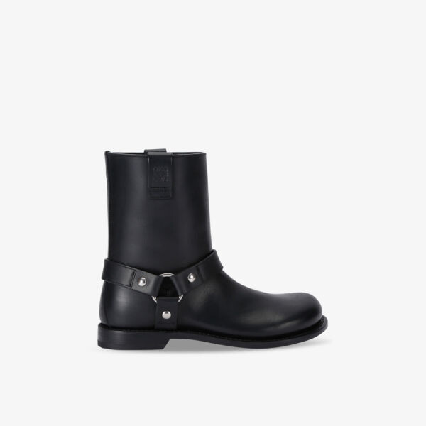 Байкерские ботинки Campo из телячьей кожи с анаграммой бренда Loewe, черный