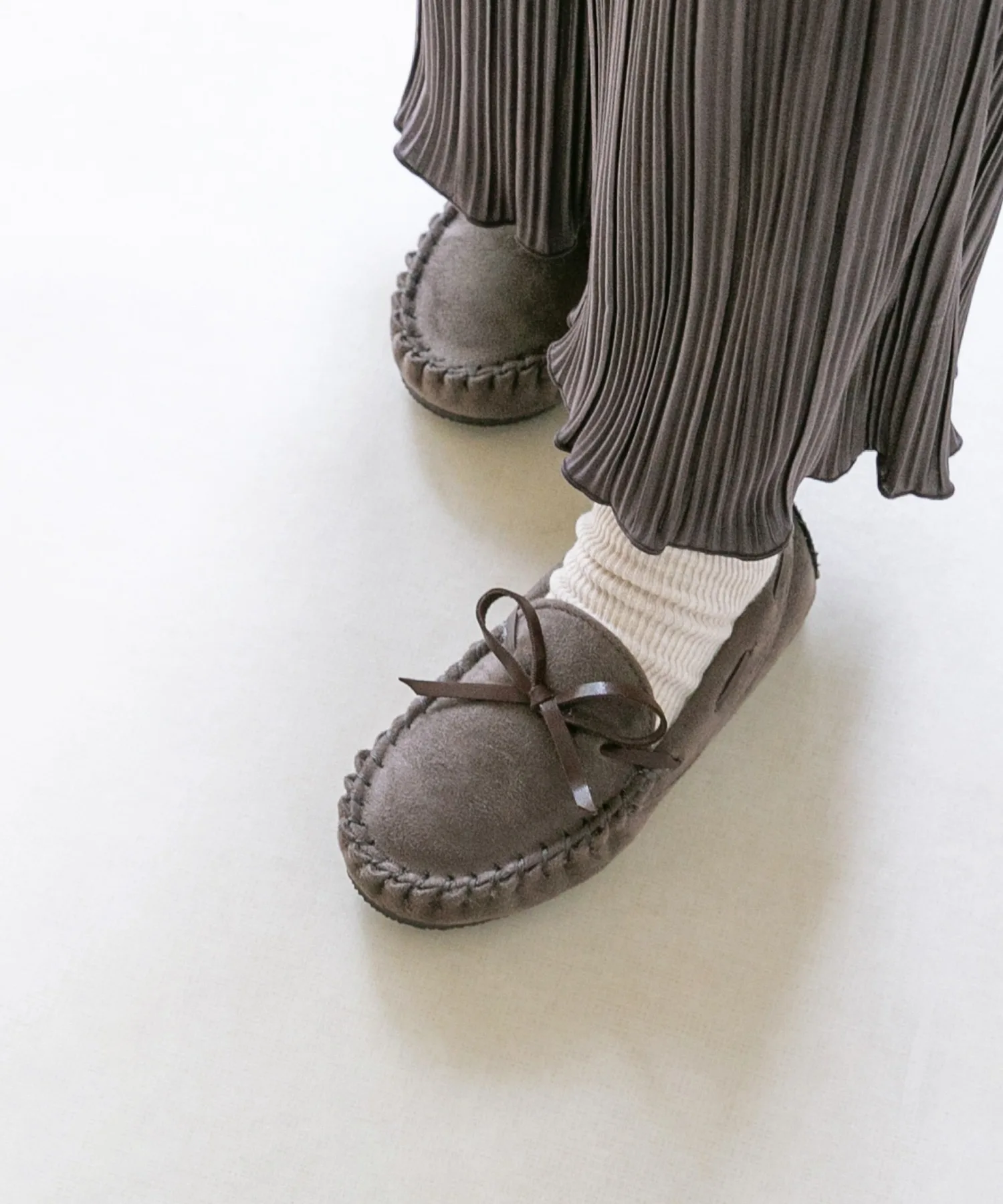 Детские мокасины с водоотталкивающим покрытием Ribbon Mocasin menue серые
