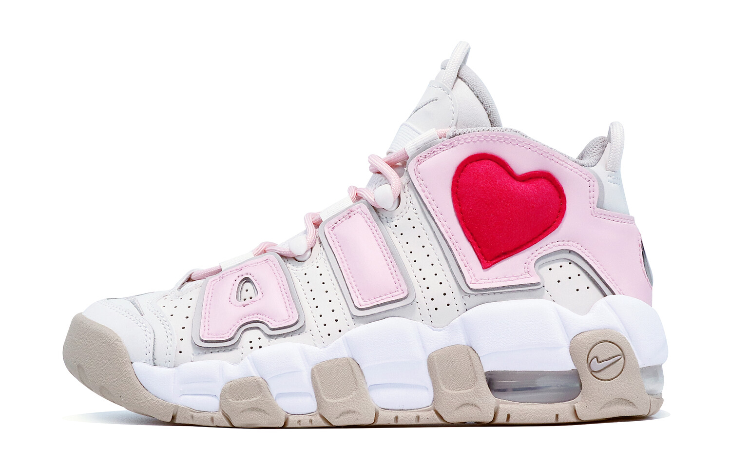 

Кроссовки Nike Air More Uptempo Vintage Basketball Shoes Women's Mid-Top White Pink