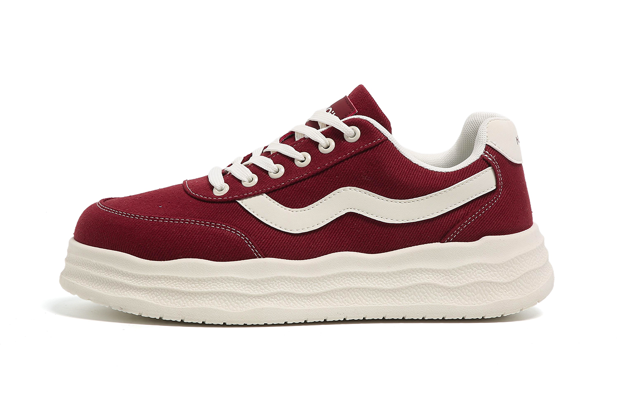 

HUANQIU Легкие низкие скейтбордские кроссовки для мужчин, увеличивающие рост, цвет Burgundy