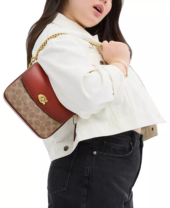 

Мини-сумка через плечо Signature Canvas Mini Cassie 19 COACH, мультиколор