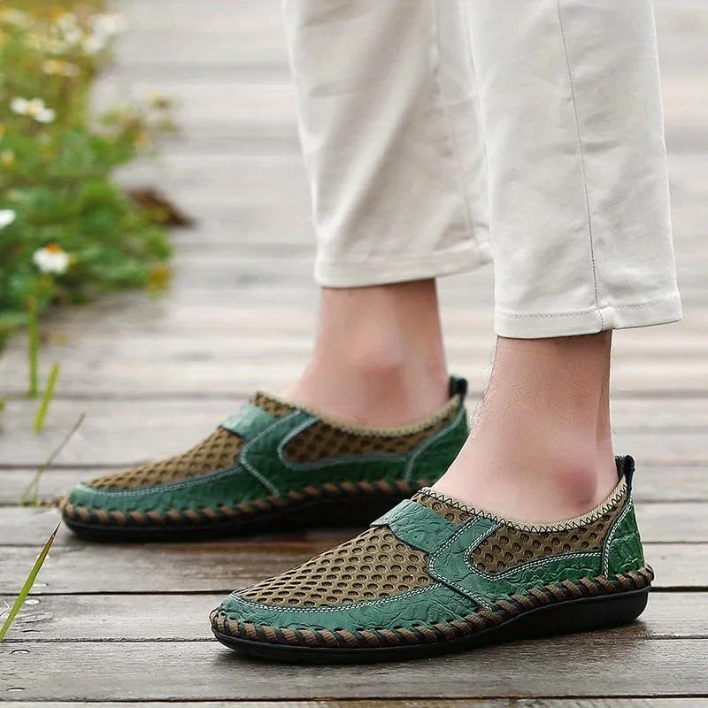 Мужские повседневные туфли, дышащие, slip-on, для хайкинга, Green Clolinde — фото 2