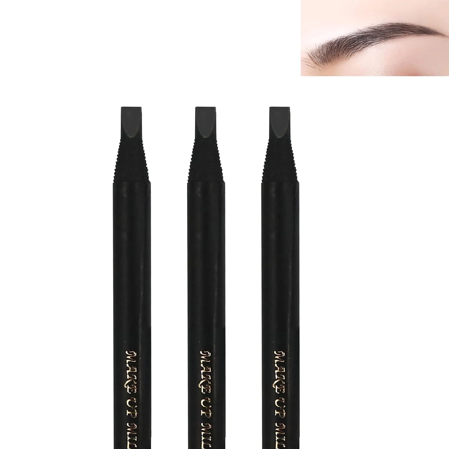 Набор выкручивающихся карандашей для бровей, 6 шт. Rasmet, Black / Black