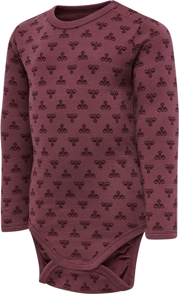 Боди длинным рукавом, из шерсти, Hummel, розовый