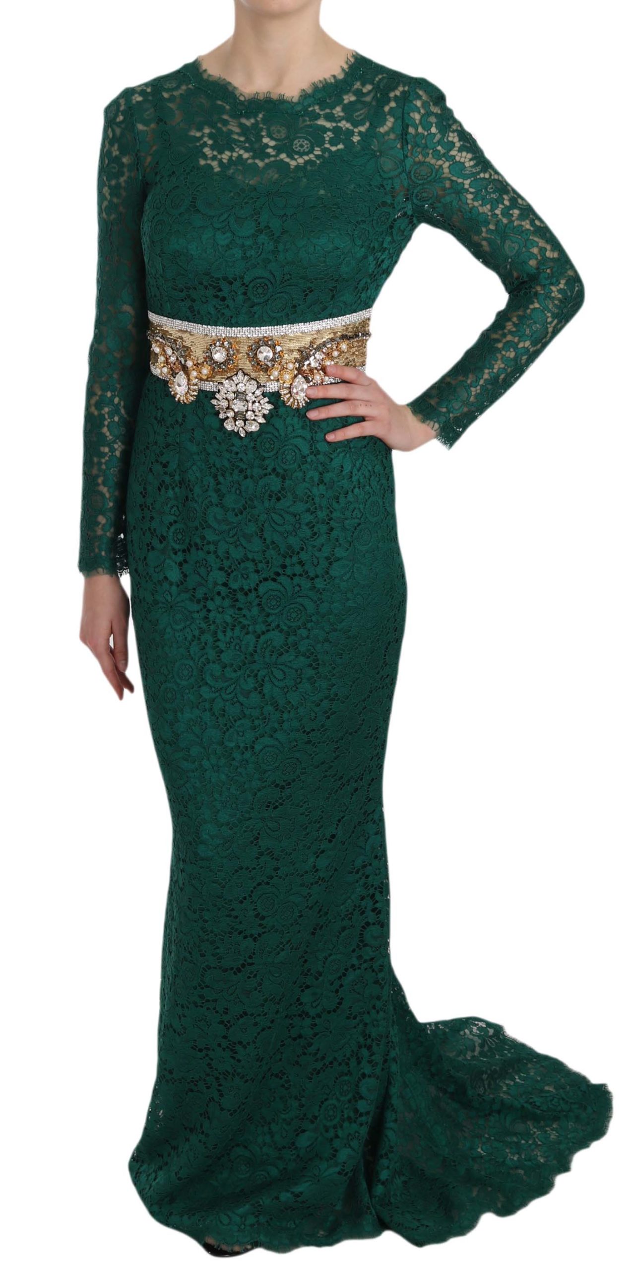 

Платье Emerald Elegance с длинными рукавами в пол Dolce & Gabbana, зеленый