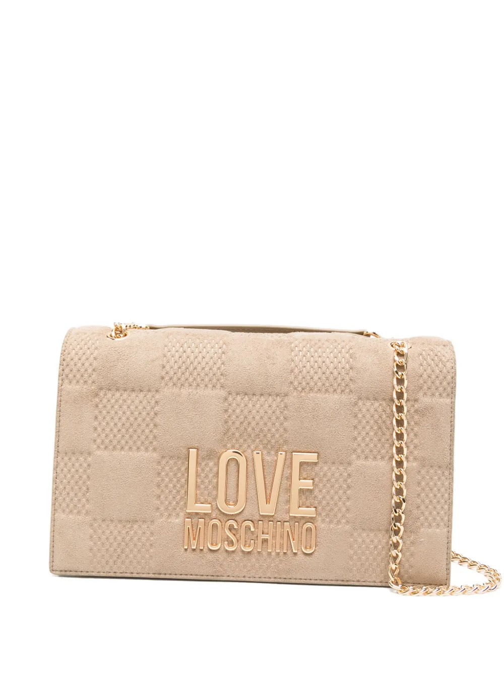 

Стеганая сумка на плечо с логотипом Love Moschino, нейтральный