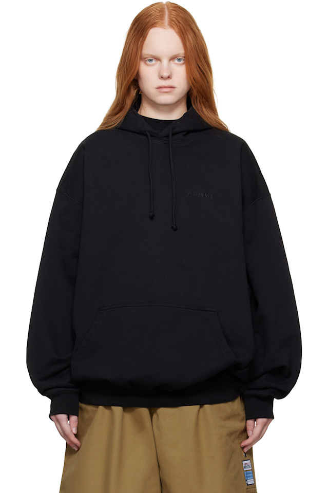 

Оверсайз худи с логотипом Vetements, черный
