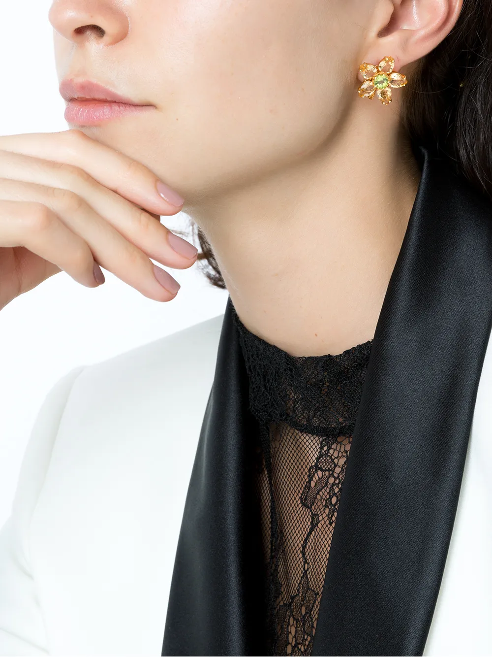 Серьги Spring из желтого золота с камнями Dolce & Gabbana, золотистый — фото 2