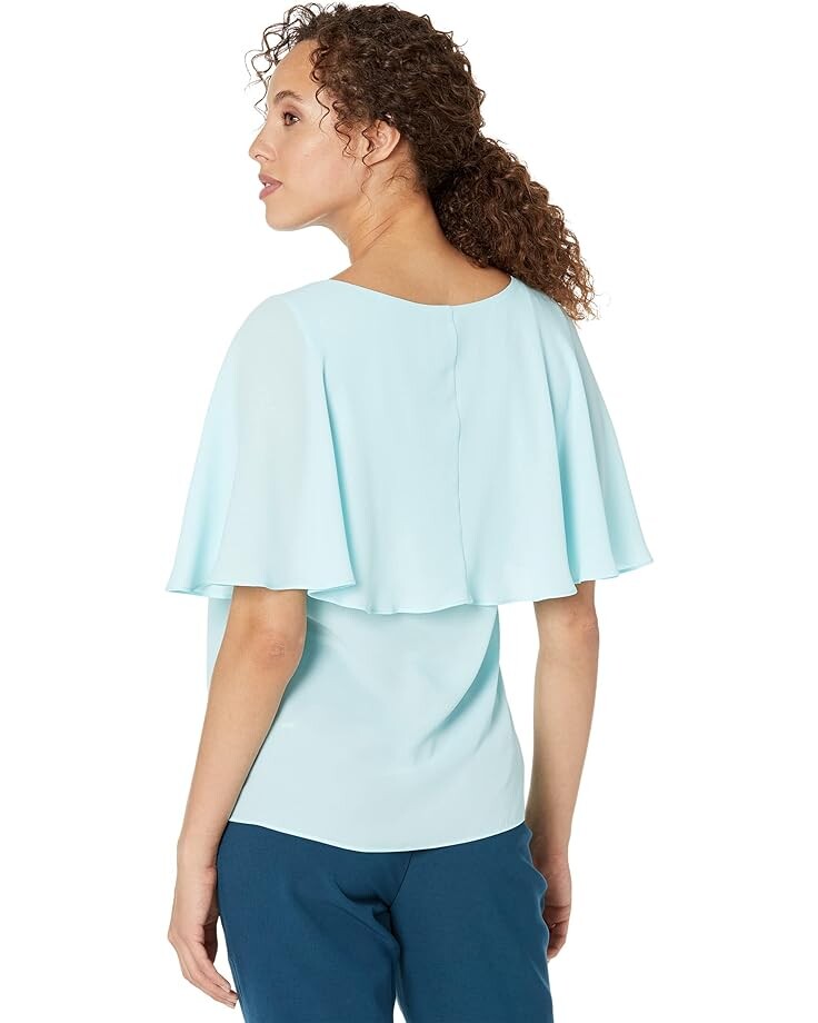 

Топ DKNY Short Sleeve Cape Top, цвет Celadon