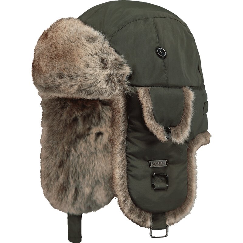 

Шапка/Меховая шапка/шапка пилота-камикадзе Barts, цвет army