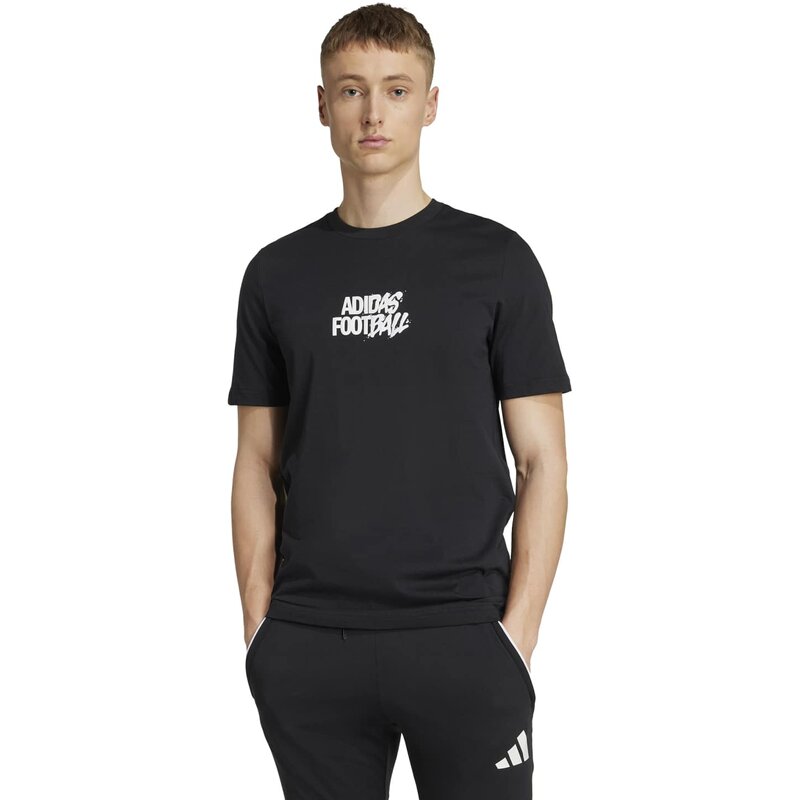 Футболка с графикой истории футбольного танго Adidas, черный — фото 2
