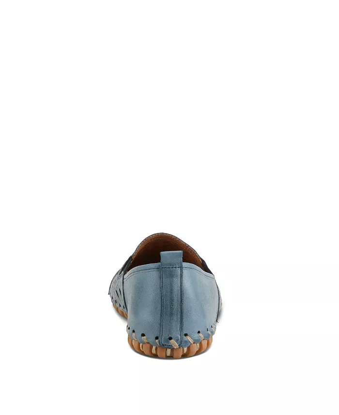 Kapri Flexible Leather Loafer с ажурной деталью и съемной стелькой с поддержкой свода стопы Spring Step, синий — фото 4