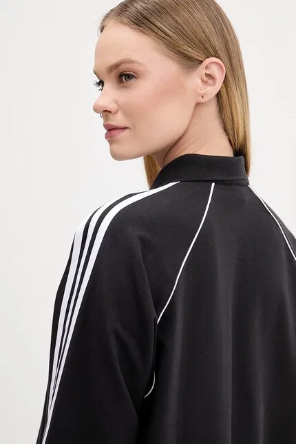 Платье из эластичного хлопка Adidas Originals, черный — фото 4