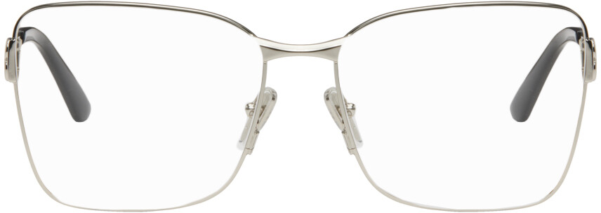 

Серебряные квадратные очки Balenciaga, цвет Silver/Silver/Transparent