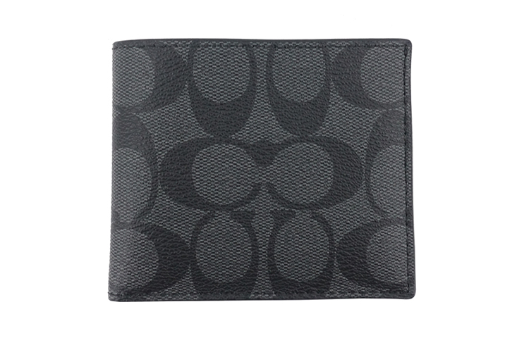 

Мини-кошелек из холста с ПВХ для мужчин черно-серого цвета COACH