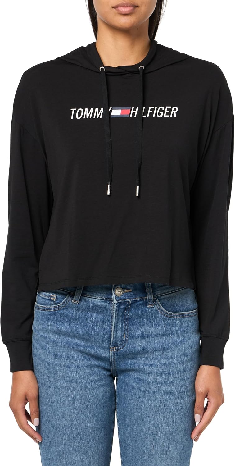 

Женская легкая толстовка с капюшоном и логотипом Tommy Hilfiger, Deep Black, Черный, Женская легкая толстовка с капюшоном и логотипом Tommy Hilfiger, Deep Black