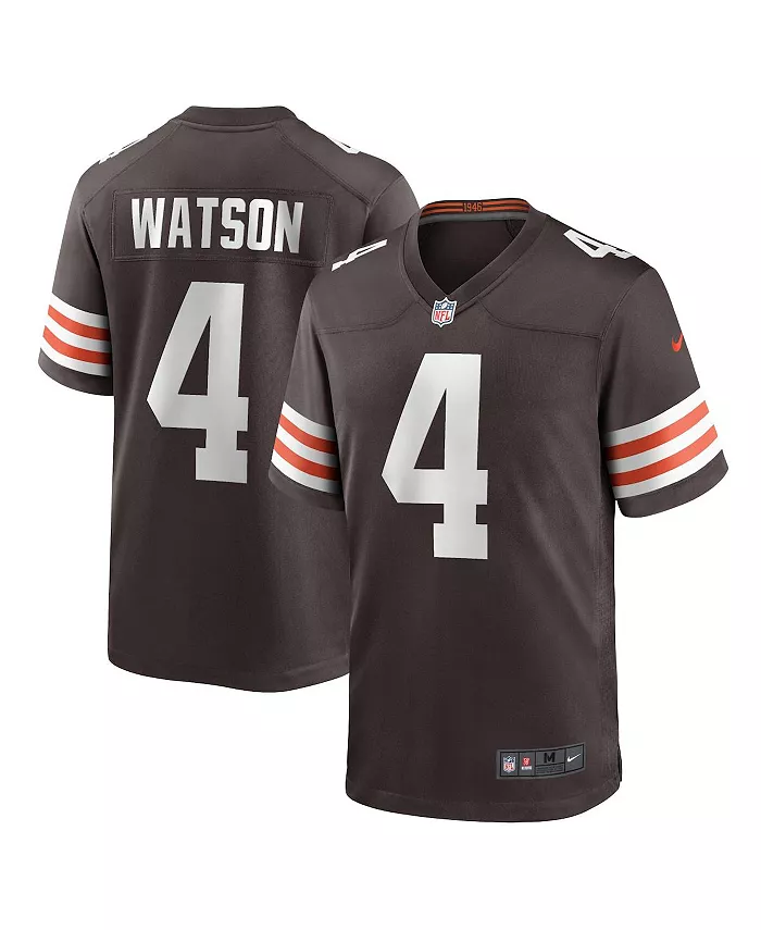

Мужская игровая футболка Cleveland Browns цвета коричневый Deshaun Watson Nike