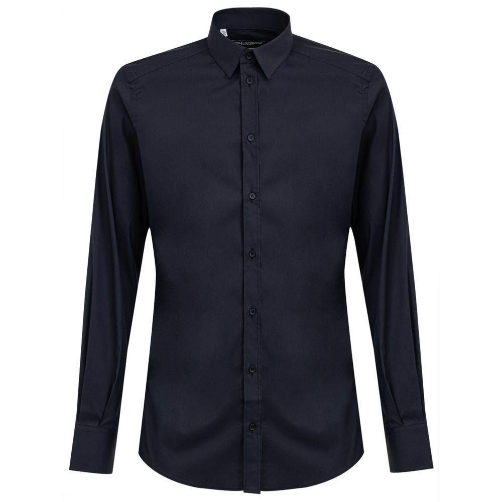 

Синяя хлопковая рубашка Dolce & Gabbana, синий