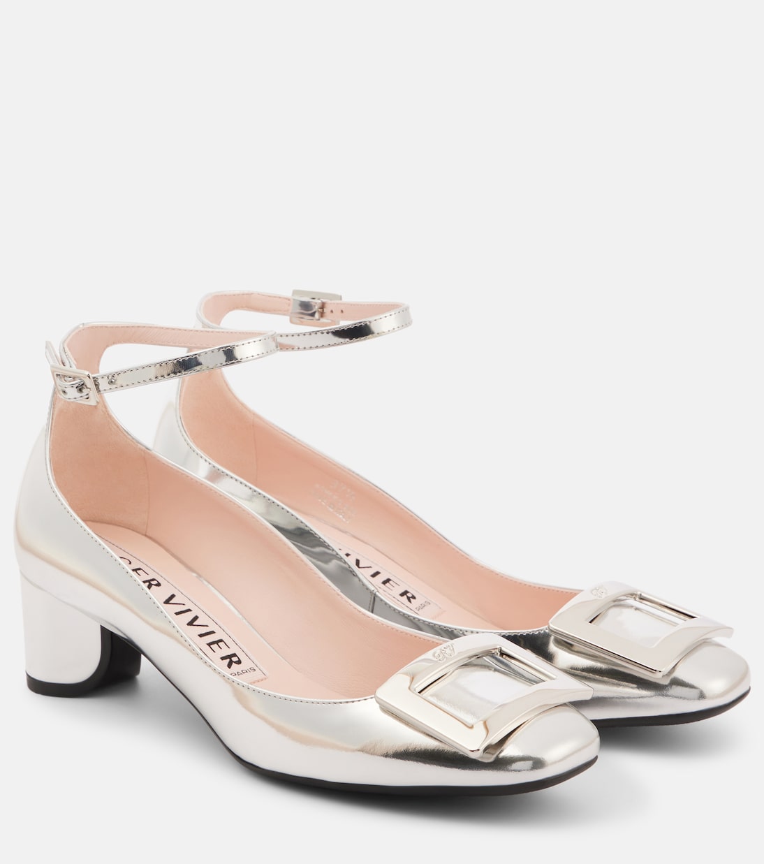Туфли-лодочки из металлизированной кожи U Look 45 Roger Vivier, Argento