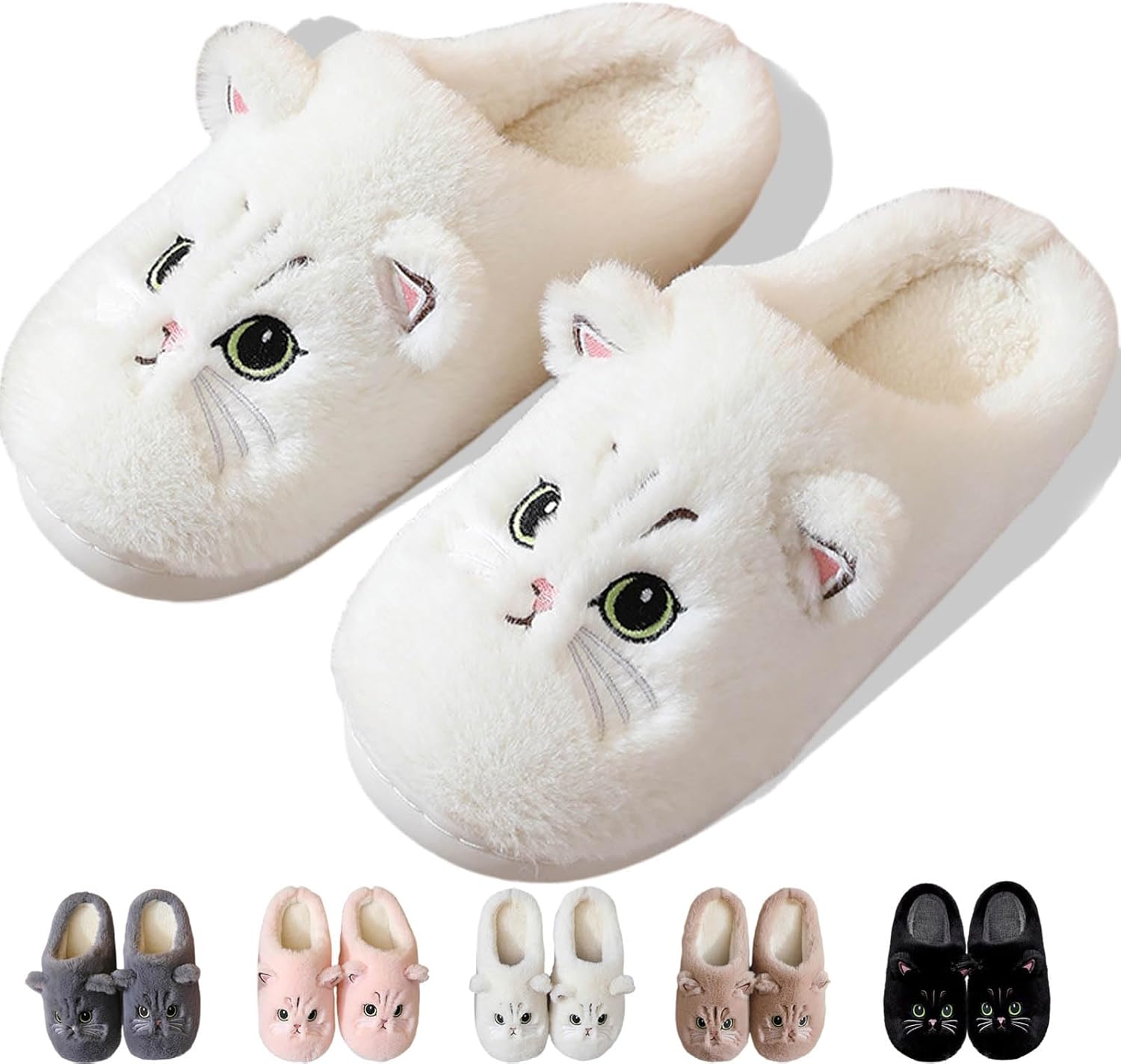 

Милые домашние тапочки с животными для женщин и мужчин, мягкие, удобные, хлопковые, теплые зимние тапочки для дома, забавные стильные тапочки для спальни Datarope, белый