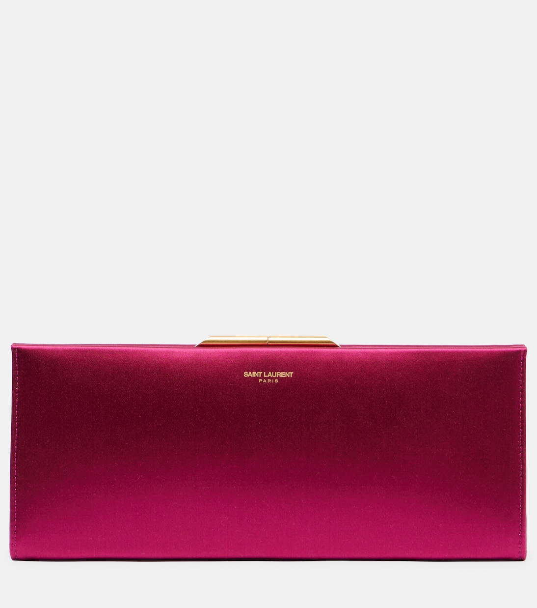 

Полуночный маленький атласный клатч Saint Laurent, Dark Fuchsia