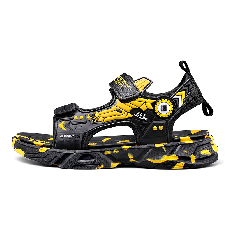 

Детские сандалии с нескользящей подошвой и износостойким верхом RHOBESAM, черный/желтый