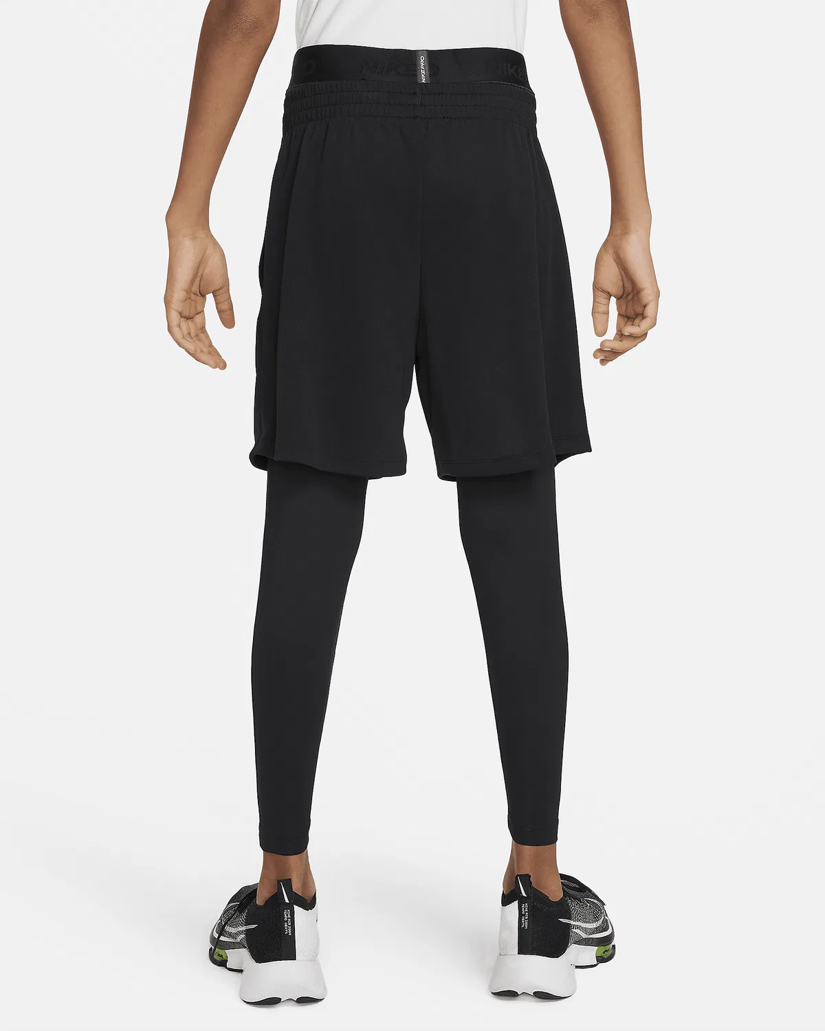 Детские (мальчиковые) лосины Nike Pro Dri-FIT, Black/Black/White — фото 2