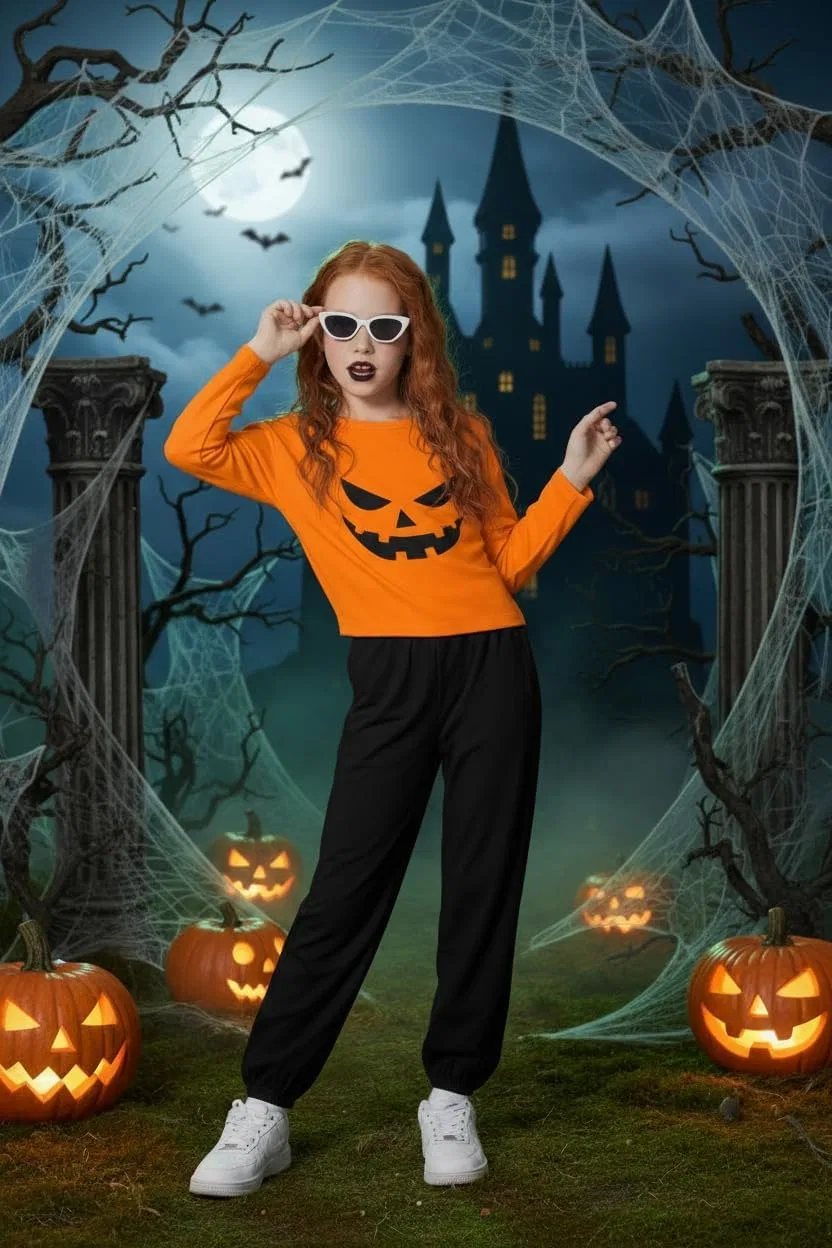 Детский спортивный костюм тай-дай, Arshiner, 2 предмета, Pumpkin — фото 4