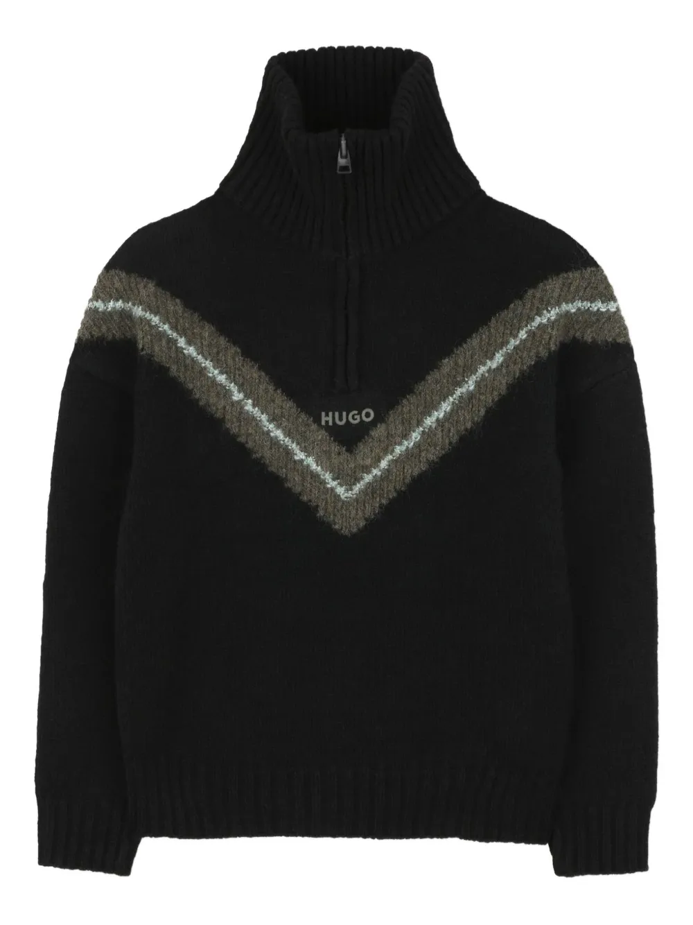 

Свитер с высоким воротником HUGO KIDS, черный