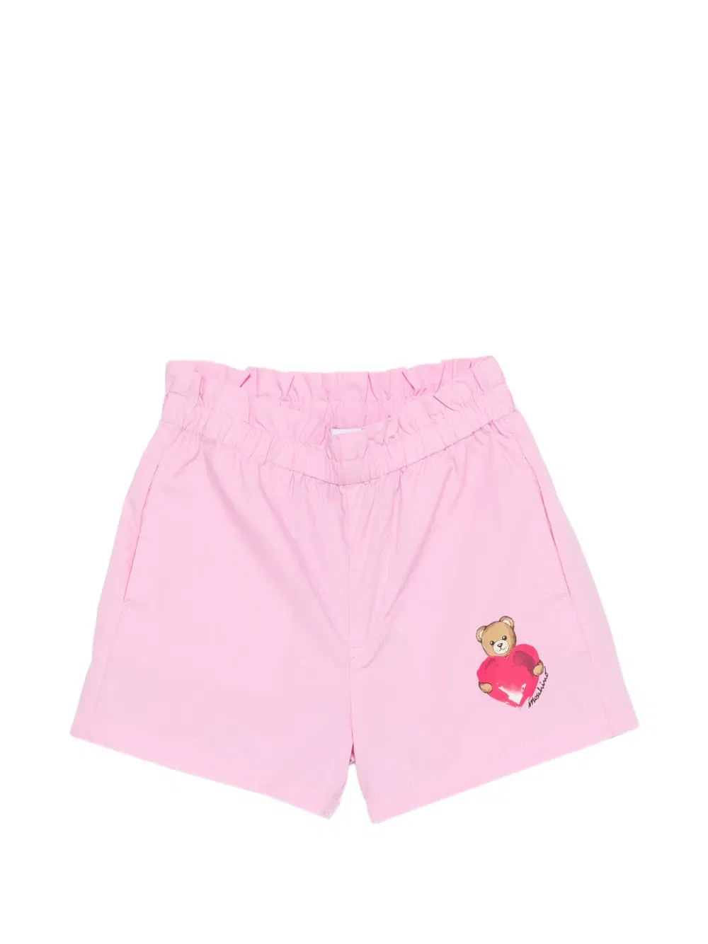 Шорты с графическим изображением плюшевого мишки Moschino Kids, розовый