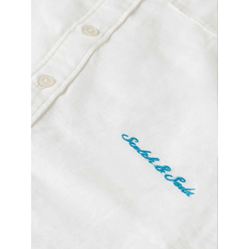 Рубашка с длинными рукавами из льна Scotch & Soda 183815, белый — фото 3