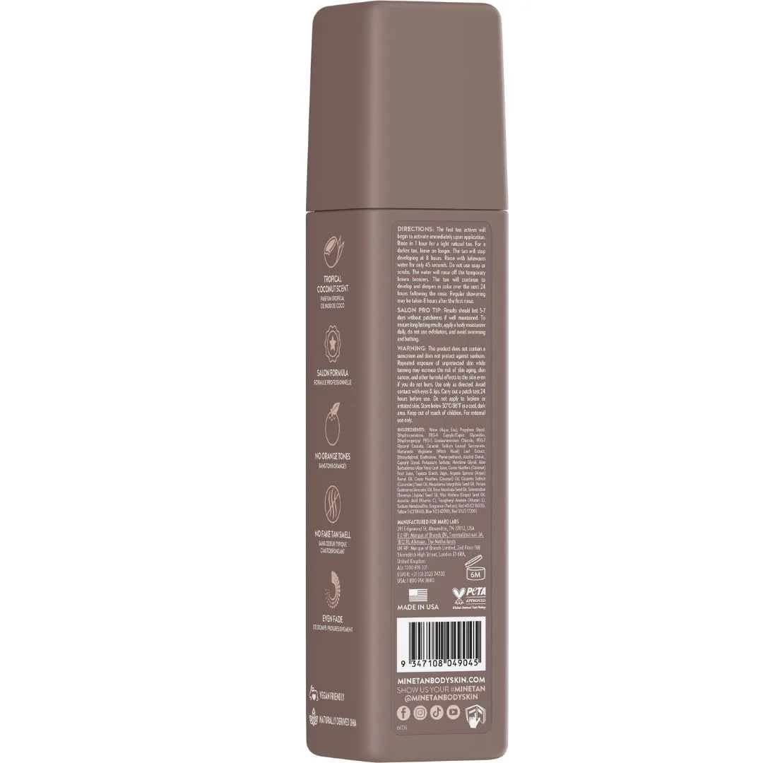 MineTan Ultra Dark Self Tanning Foam | Bronze Collection - мгновенный автозагар для лица и тела, увлажняющая формула с кокосовым ароматом, 6.7 fl oz 198 мл (1 шт.) Minetan Body.Skin, Ultra Dark — фото 2