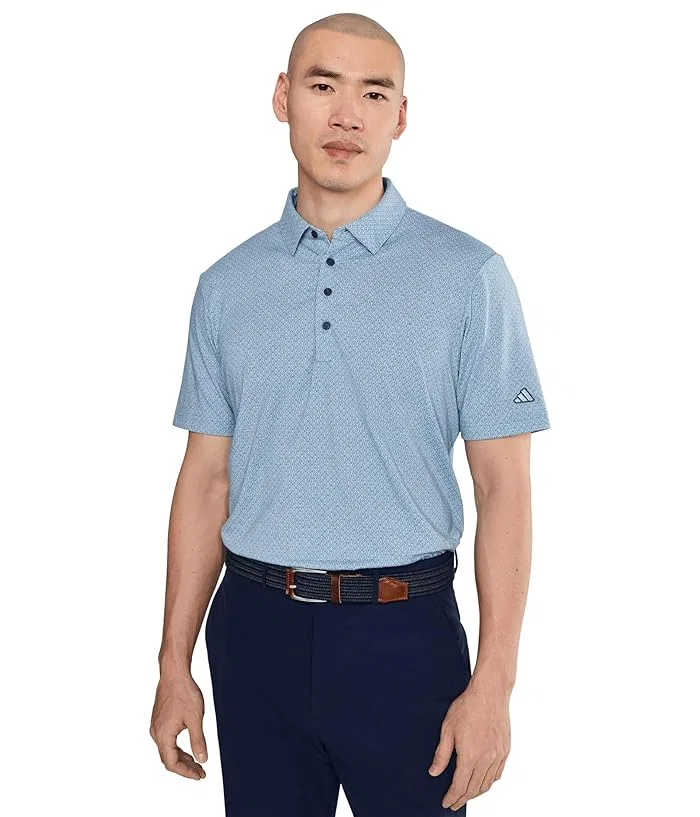 Поло Adidas Golf Ultimate365+ Go-To Print, Dusky Petrol/Crystal Sky