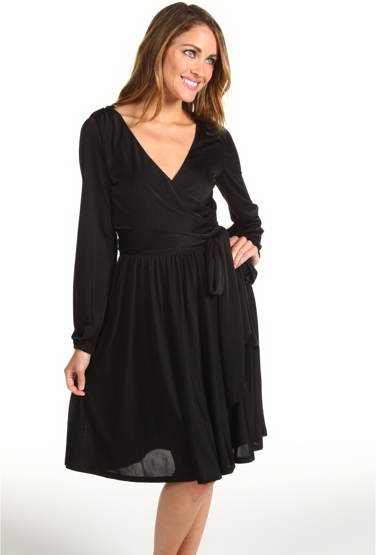 

Платье Halston Cross Over Dress With Sash, черный