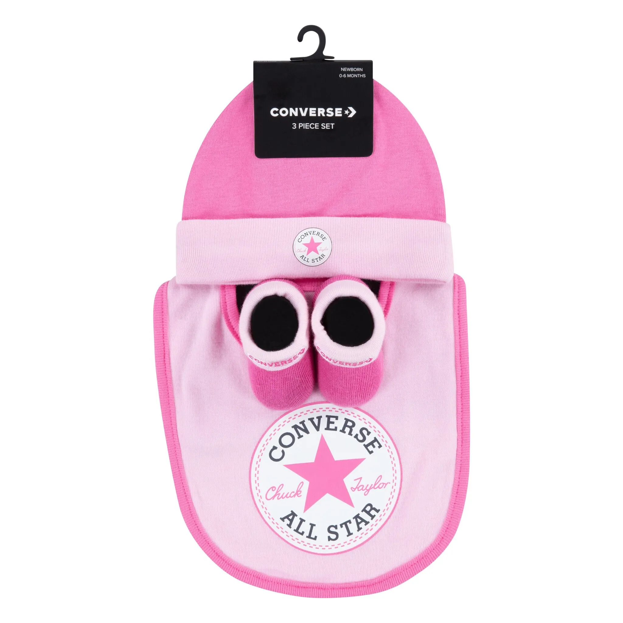 

Подарочный набор Converse для новорожденных "CHUCK INFANT HAT BIB BOOTIE SET 3PC", розовый