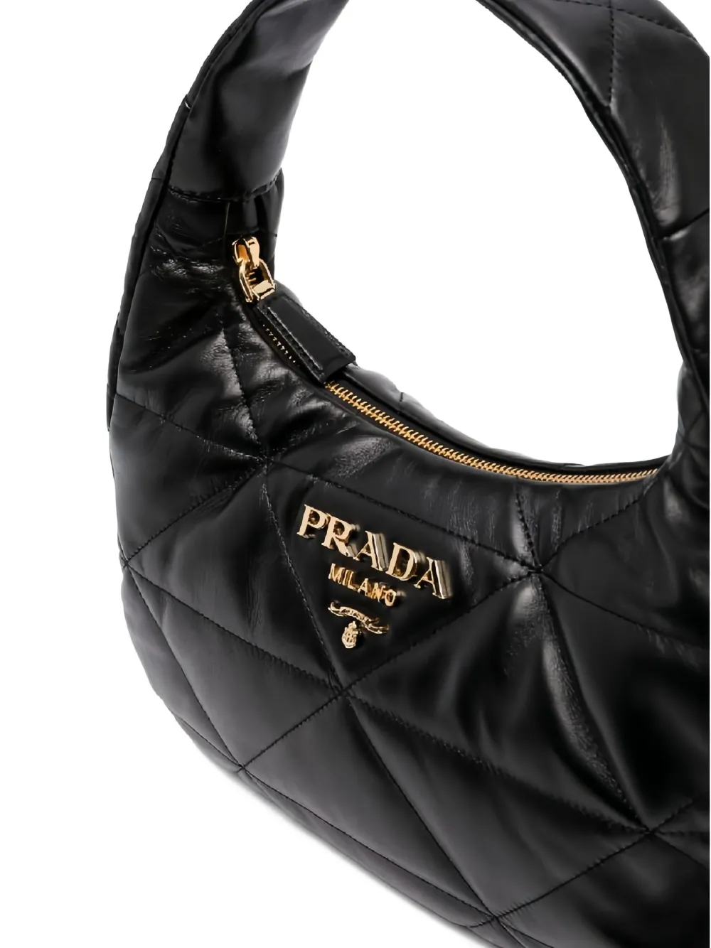 Стеганая кожаная сумка-тоут Spectrum Prada, черный — фото 2