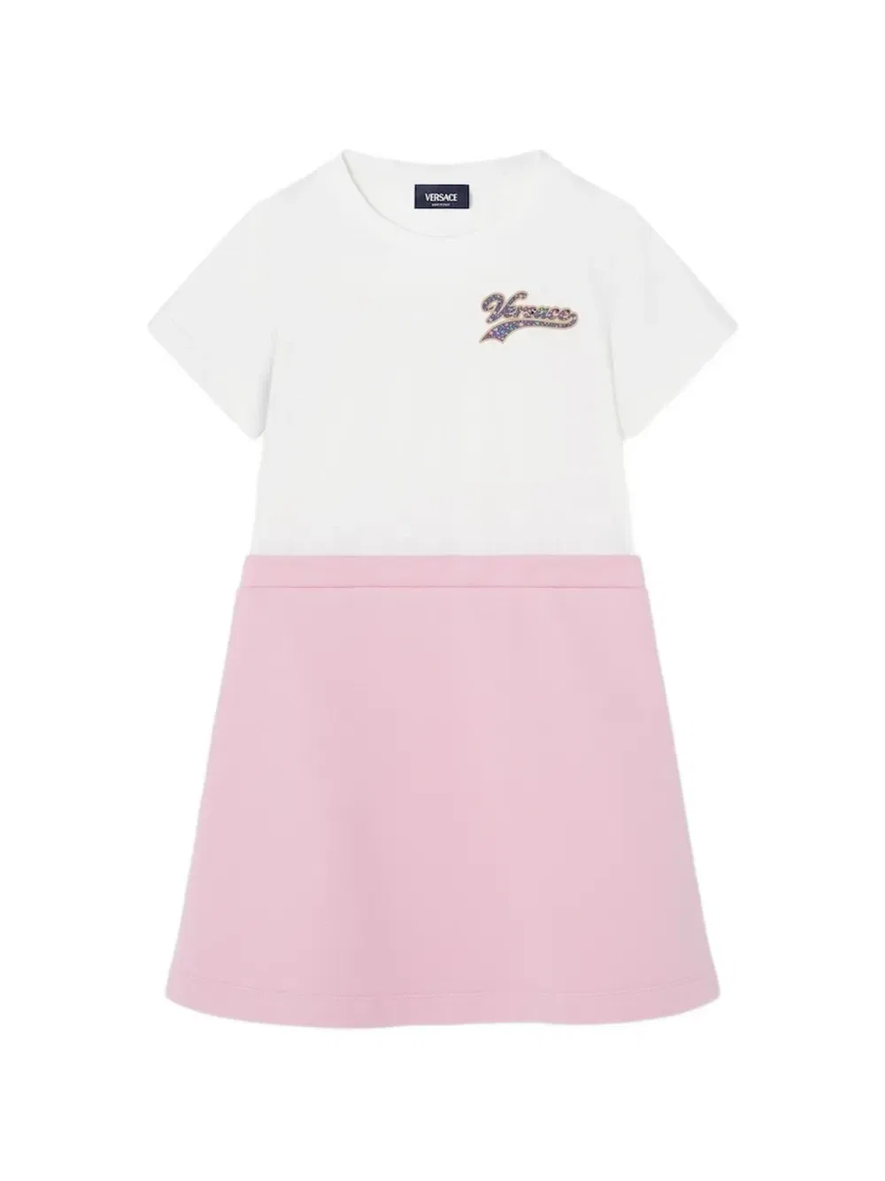 Платье с короткими рукавами Versace Kids, белый