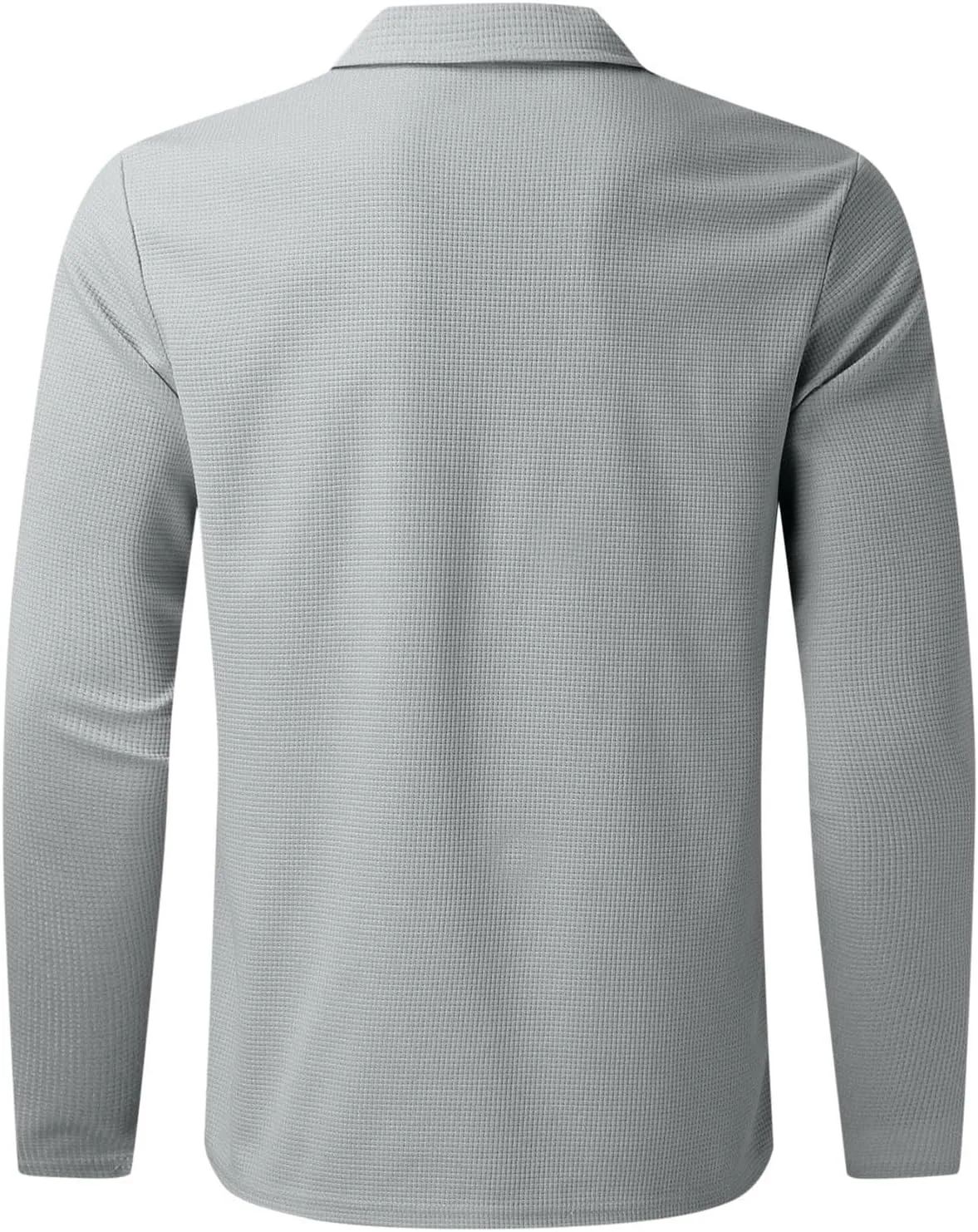 Мужская футболка с длинным рукавом и воротником-стойкой, Slim Fit, для офиса и гольфа — фото 4