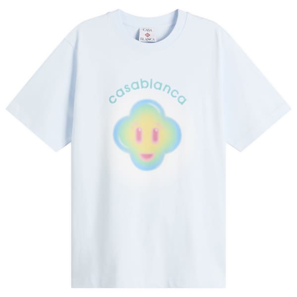 

Классическая футболка с аэрографическим смайликом Casablanca, синий